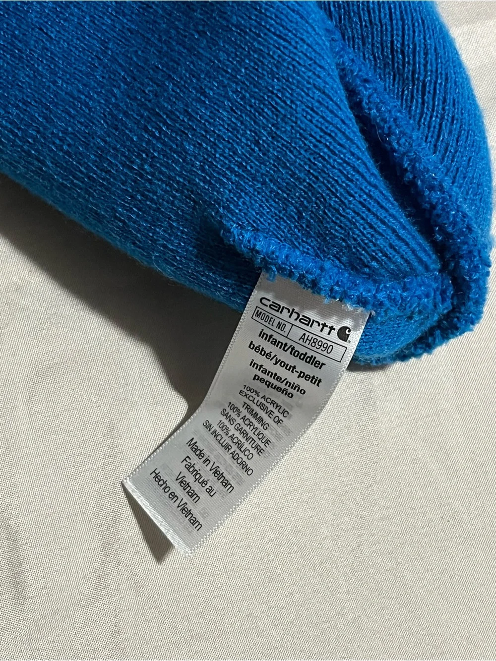 Carhartt Beanie Hat in Royal Blue with Gold Logo Size Infant/Toddler